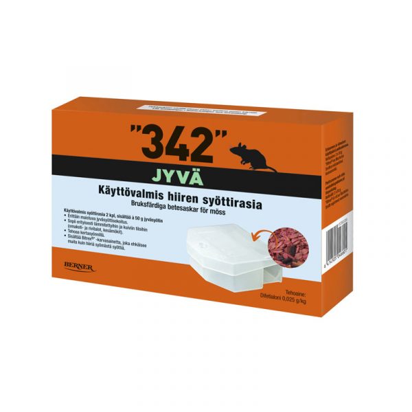 342 HIIRENMYRKKY SYÖTTIRASIA 2KPL+ A 50G JYVÄSYÖTTI