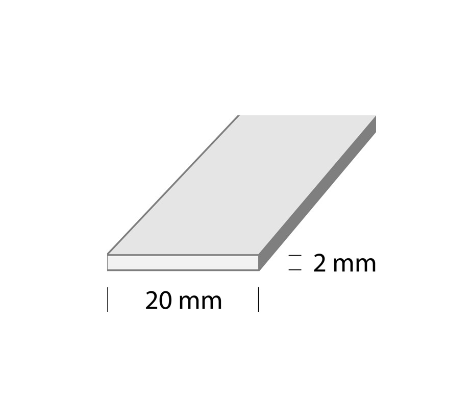 ALUMIINILATTA 20X2 1M HOPEAE. - Image 2