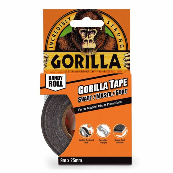 GORILLA TEIPPI 25MMX9M MUSTA