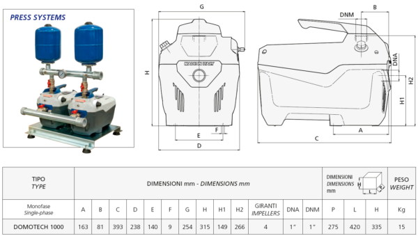 VESIAUTOMAATTI DOMOTECH 1000 - Image 3
