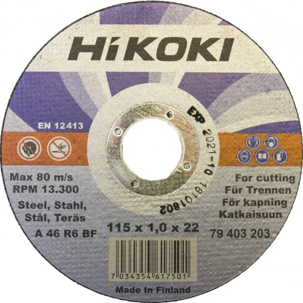 KATKAISULAIKKA 115X1,0MM TERÄS HIKOKI