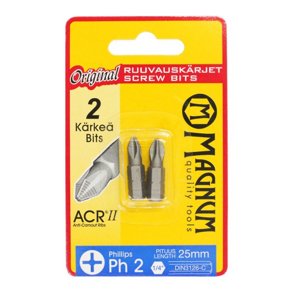 RUUVAUSKÄRKI PH2 2KPL 25MM MAGNUM, IP-PAKATTU